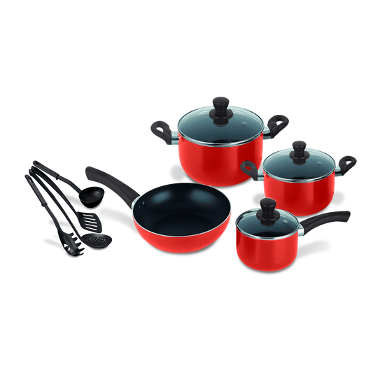 11PCE ALUMINIUM COOKWARE SET