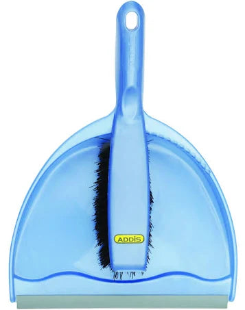 DUSTPAN CLIP ON AND BRUSH SET - BLUE